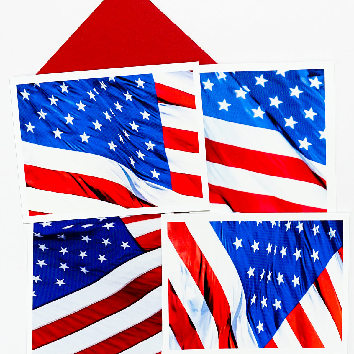 American Flag Photographic Smooth Note Cards With Red Envelopes ...